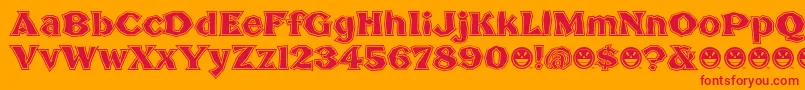 BrokenPosterTour Font – Red Fonts on Orange Background