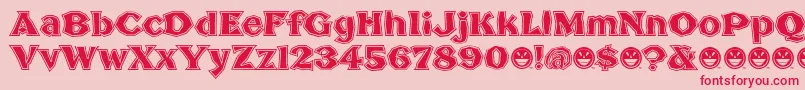 BrokenPosterTour Font – Red Fonts on Pink Background