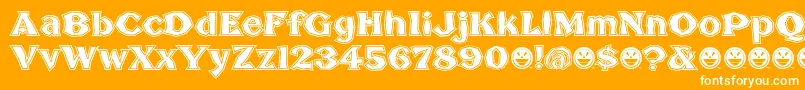 フォントBrokenPosterTour – オレンジの背景に白い文字