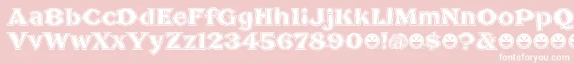 BrokenPosterTour-Schriftart – Weiße Schriften auf rosa Hintergrund