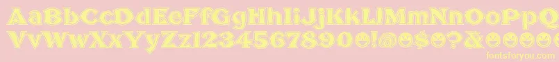 BrokenPosterTour Font – Yellow Fonts on Pink Background