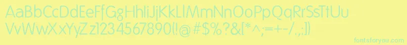 Folksdecoon-Schriftart – Grüne Schriften auf gelbem Hintergrund