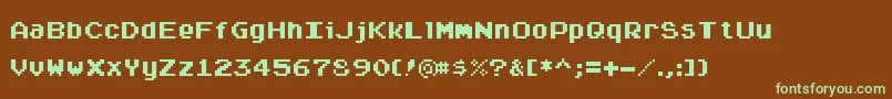 Шрифт ArcadepixPlus – зелёные шрифты на коричневом фоне