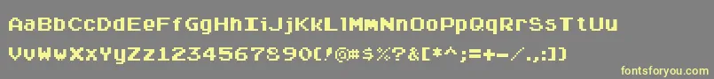 Fonte ArcadepixPlus – fontes amarelas em um fundo cinza