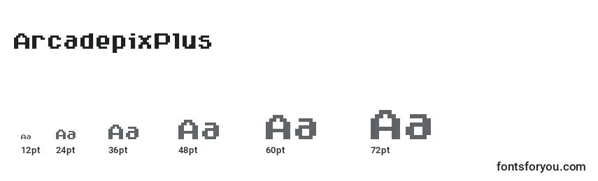 ArcadepixPlus Font Sizes
