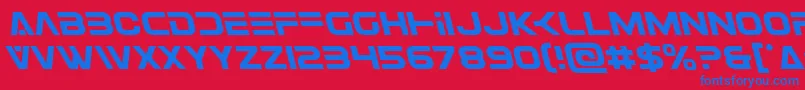フォントEurofighterleft – 赤い背景に青い文字