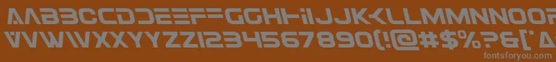 Eurofighterleft-fontti – harmaat kirjasimet ruskealla taustalla