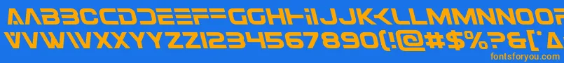 Eurofighterleft Font – Orange Fonts on Blue Background