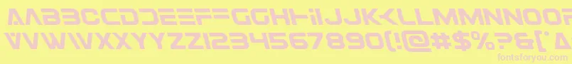 Eurofighterleft-Schriftart – Rosa Schriften auf gelbem Hintergrund