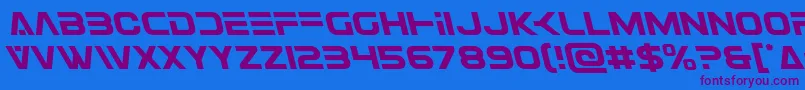 Eurofighterleft Font – Purple Fonts on Blue Background