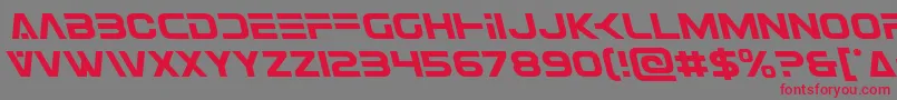 フォントEurofighterleft – 赤い文字の灰色の背景