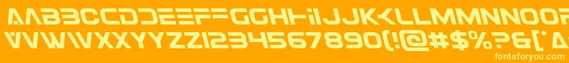 Eurofighterleft Font – Yellow Fonts on Orange Background