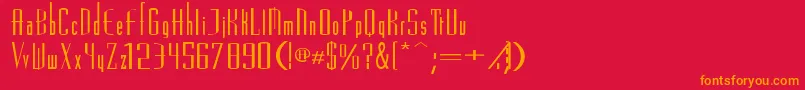フォントVascosskBold – 赤い背景にオレンジの文字