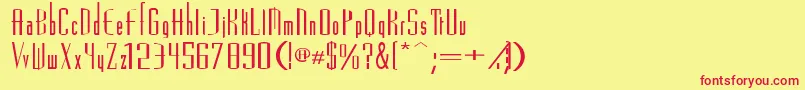 フォントVascosskBold – 赤い文字の黄色い背景