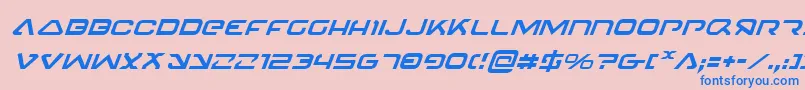 Police 4114BlasterItalic – polices bleues sur fond rose