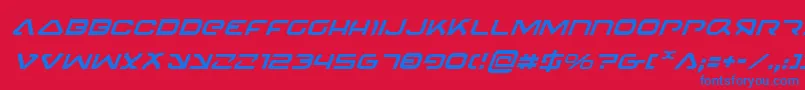 4114BlasterItalic Font – Blue Fonts on Red Background