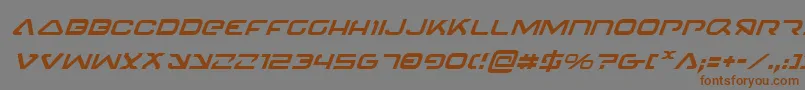 Czcionka 4114BlasterItalic – brązowe czcionki na szarym tle