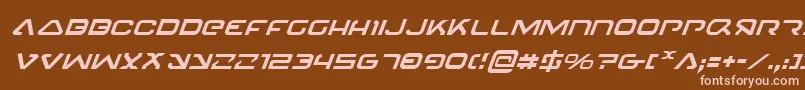 フォント4114BlasterItalic – 茶色の背景にピンクのフォント