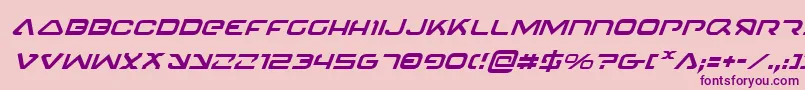 4114BlasterItalic Font – Purple Fonts on Pink Background