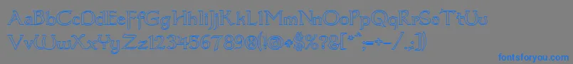 Dum3out Font – Blue Fonts on Gray Background