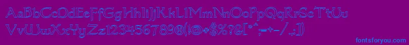 Fonte Dum3out – fontes azuis em um fundo violeta