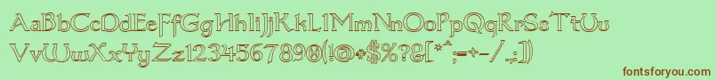 Dum3out Font – Brown Fonts on Green Background