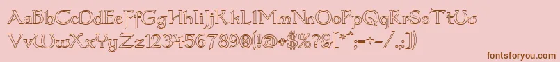 Dum3out Font – Brown Fonts on Pink Background