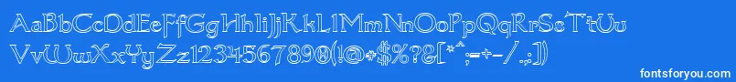 Dum3out Font – White Fonts on Blue Background