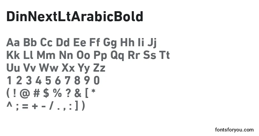 A fonte DinNextLtArabicBold – alfabeto, números, caracteres especiais