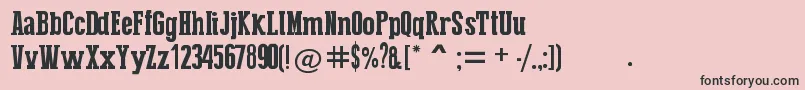 PressSerifCool-Schriftart – Schwarze Schriften auf rosa Hintergrund