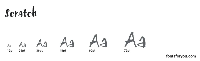 Größen der Schriftart Scratch