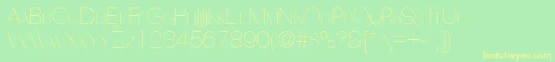 PassionsanspdbaHairlinesma Font – Yellow Fonts on Green Background