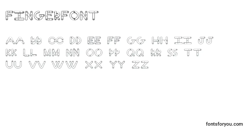 Schriftart FingerFont – Alphabet, Zahlen, spezielle Symbole