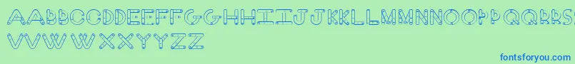 FingerFont Font – Blue Fonts on Green Background