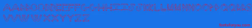 Czcionka FingerFont – czerwone czcionki na niebieskim tle