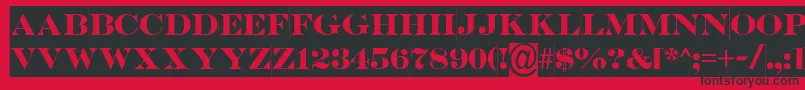 Fonte SerifertitulslBold – fontes pretas em um fundo vermelho
