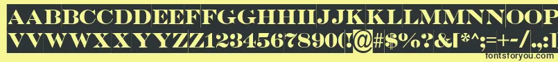 フォントSerifertitulslBold – 黒い文字の黄色い背景
