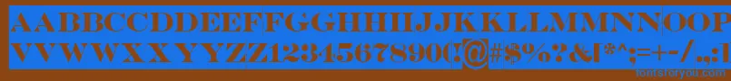 Шрифт SerifertitulslBold – синие шрифты на коричневом фоне
