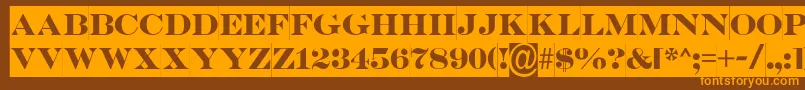 フォントSerifertitulslBold – オレンジ色の文字が茶色の背景にあります。