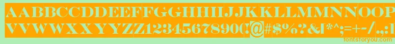 フォントSerifertitulslBold – オレンジの文字が緑の背景にあります。