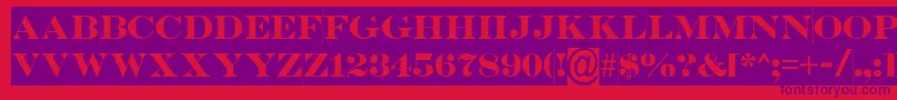 Шрифт SerifertitulslBold – фиолетовые шрифты на красном фоне