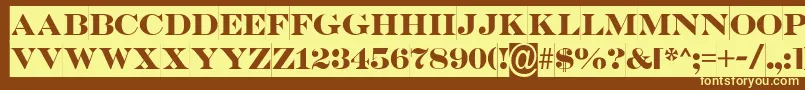 フォントSerifertitulslBold – 黄色のフォント、茶色の背景
