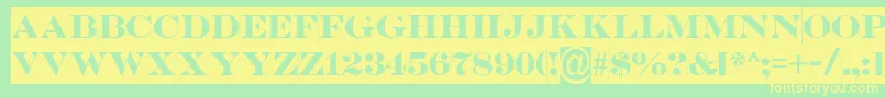 Шрифт SerifertitulslBold – жёлтые шрифты на зелёном фоне