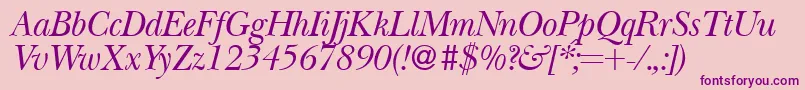 BaskervillenovatwoRegularitalic Font – Purple Fonts on Pink Background