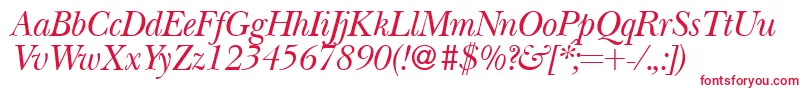BaskervillenovatwoRegularitalic Font – Red Fonts on White Background