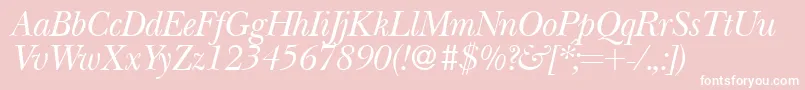 BaskervillenovatwoRegularitalic Font – White Fonts on Pink Background
