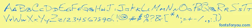 Lehn156 Font – Blue Fonts on Yellow Background