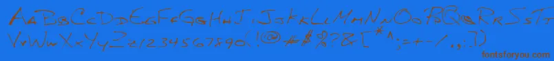 Lehn156 Font – Brown Fonts on Blue Background
