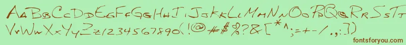 Lehn156 Font – Brown Fonts on Green Background