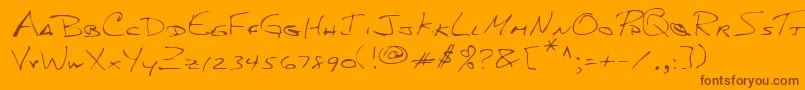 Lehn156 Font – Brown Fonts on Orange Background